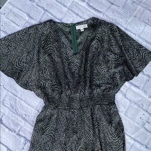 Chic Green Patterned Romper